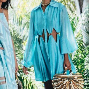 Cult Gaia bey dress Blue cut out dress orig $700 very hard to find size small